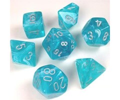 Chessex 7-Piece RPG Dice Set Cirrus Aqua w/ Silver