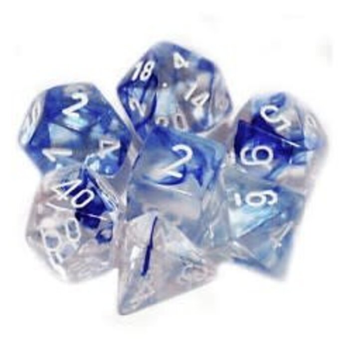Chessex 7-Piece RPG Dice Set Nebula Dark Blue w/ White