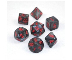 Chessex 7-Piece RPG Dice Set: Velvet (Assorted Colours) Black w/ Red