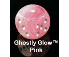 Chessex 36d6 Dice Block (12mm): Ghostly Glow (Assorted Colours) Pink w/ Silver