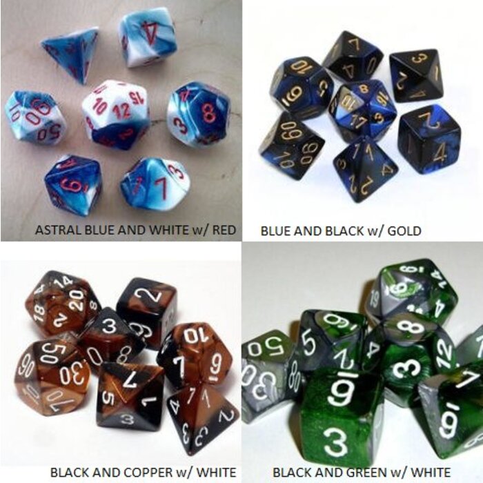 Chessex 7-Piece RPG Dice Set: Gemini (Assorted Colours)