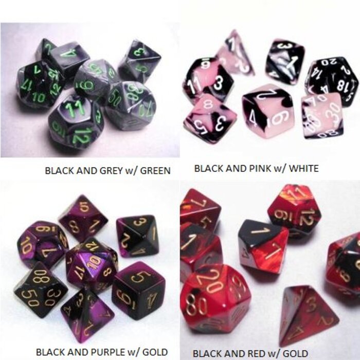 Chessex 7-Piece RPG Dice Set: Gemini (Assorted Colours)