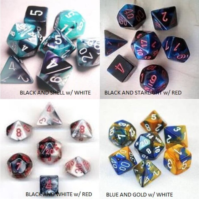 Chessex 7-Piece RPG Dice Set: Gemini (Assorted Colours)