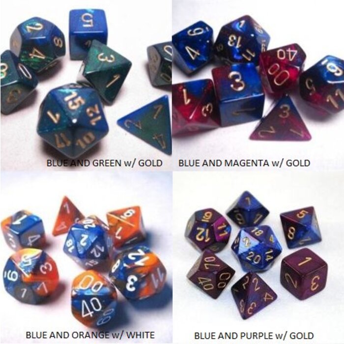 Chessex 7-Piece RPG Dice Set: Gemini (Assorted Colours)