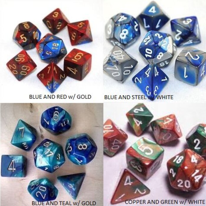 Chessex 7-Piece RPG Dice Set: Gemini (Assorted Colours)
