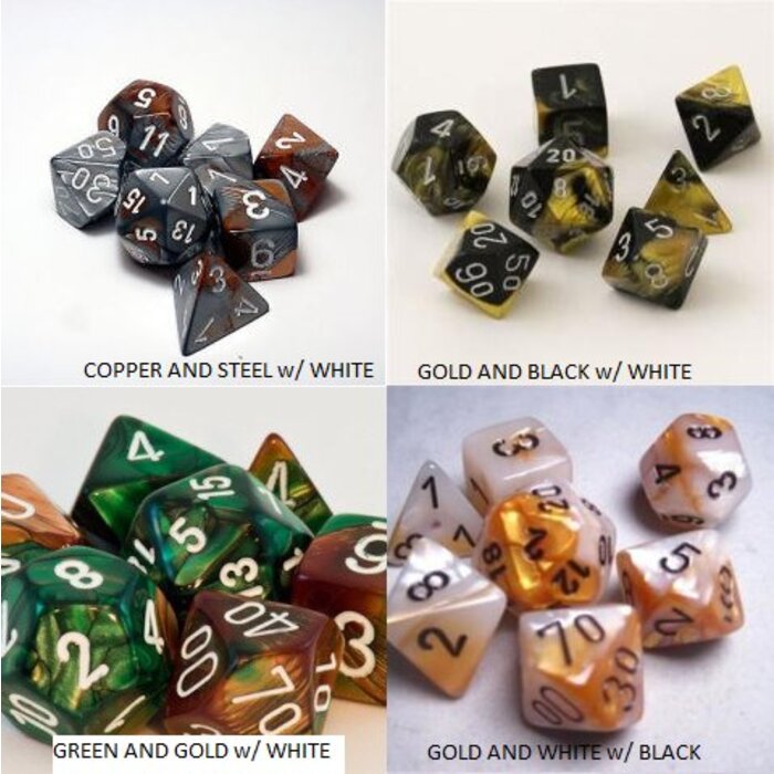 Chessex 7-Piece RPG Dice Set: Gemini (Assorted Colours)