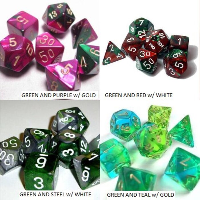 Chessex 7-Piece RPG Dice Set: Gemini (Assorted Colours)
