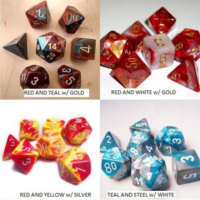 Chessex 7-Piece RPG Dice Set: Gemini (Assorted Colours)