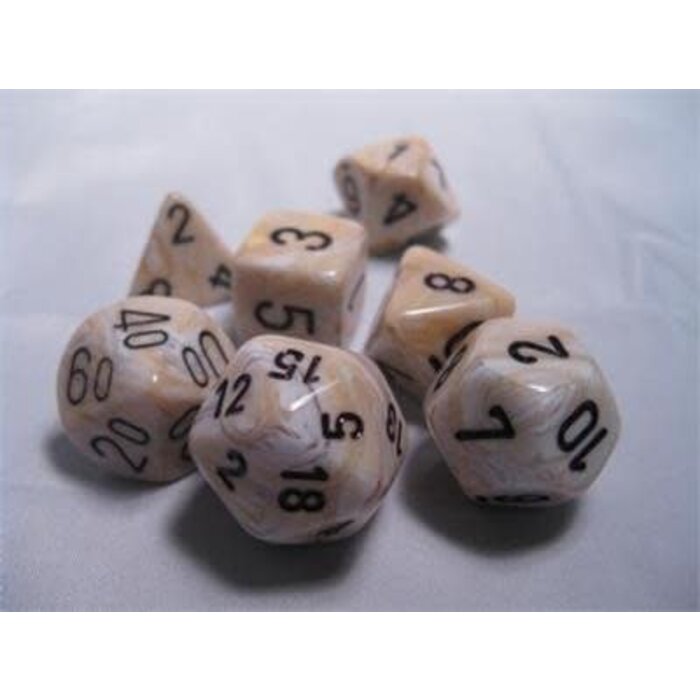 Chessex 7-Piece RPG Dice Set: Marble (Assorted Colours)