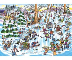 Cobble Hill Puzzles 1000 pcs - DoodleTown: Hockey Town