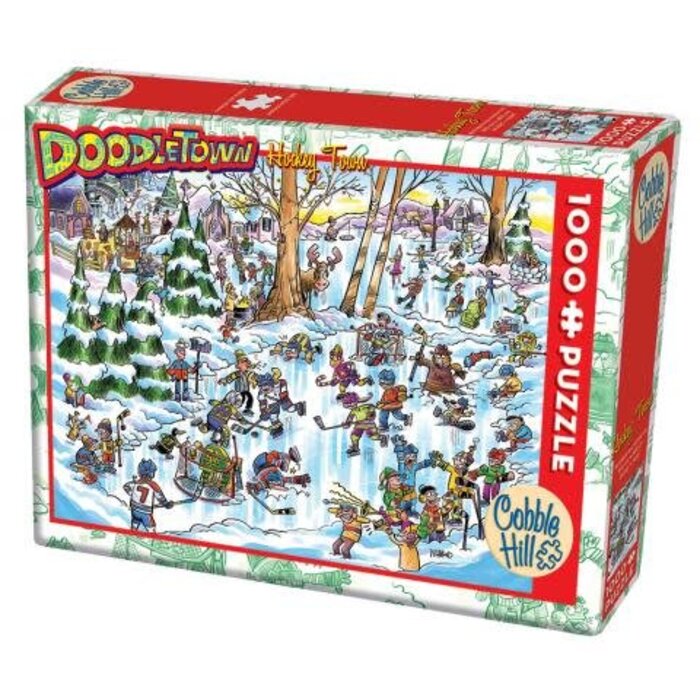 Cobble Hill Puzzles 1000 pcs - DoodleTown: Hockey Town