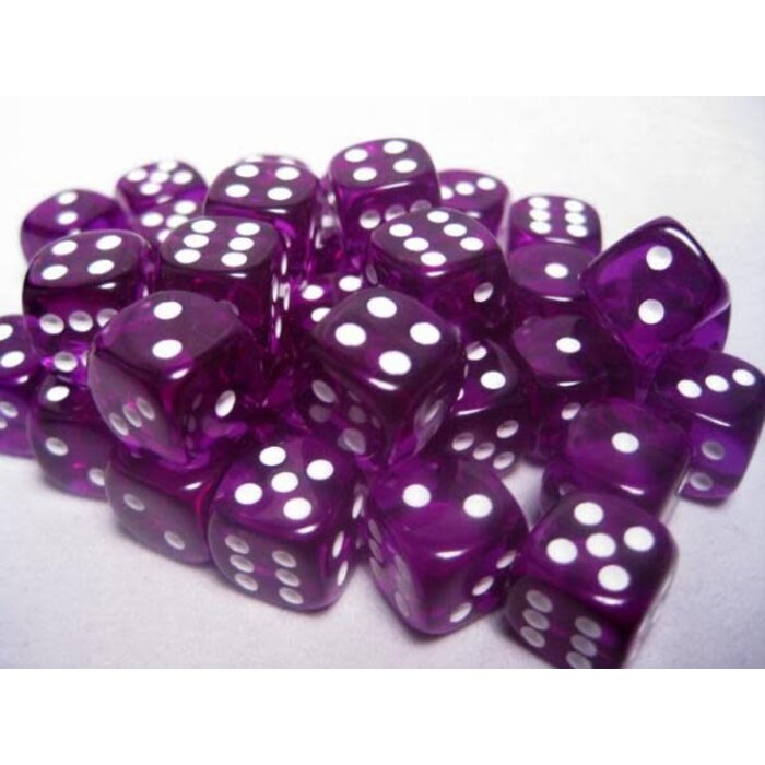 Chessex 36d6 Dice Block (12mm): Translucent (Assorted Colours)