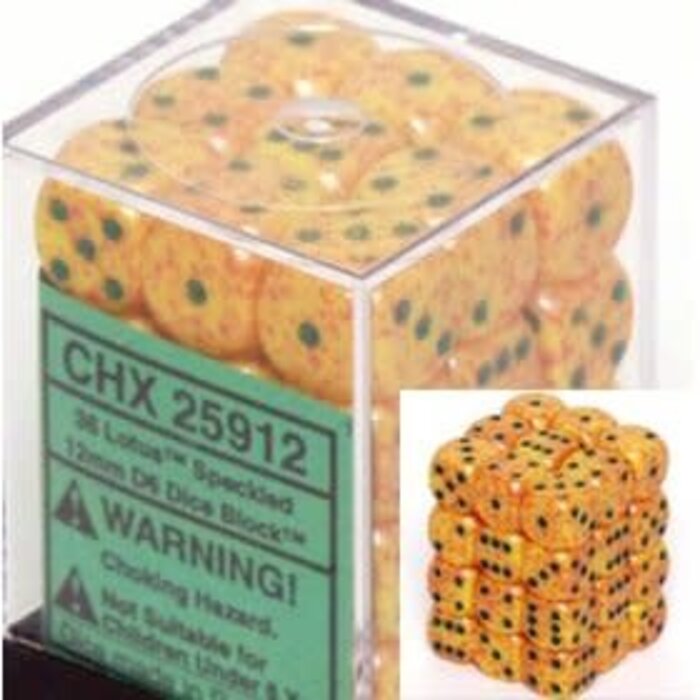 Chessex 36d6 Dice Block (12mm): Speckled (Assorted Colours)