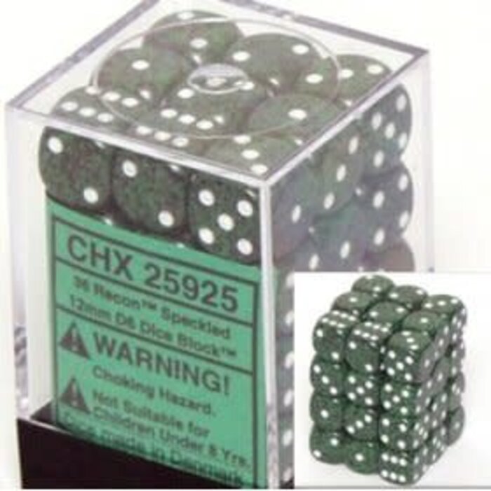 Chessex 36d6 Dice Block (12mm): Speckled (Assorted Colours)
