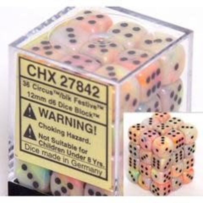 Chessex 36d6 Dice Block (12mm): Festive (Assorted Colours)