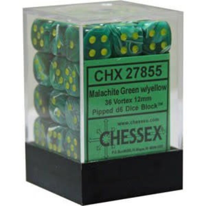 Chessex 36d6 Dice Block (12mm): Vortex (Assorted Colours)