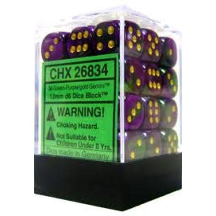 Chessex 36-Piece 12mm Dice Block: Gemini (Assorted Colours)