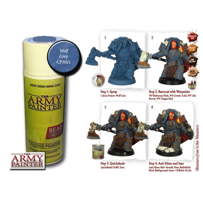 The Army Painter Colour Primer Spray (400 mL) - Wolf Grey