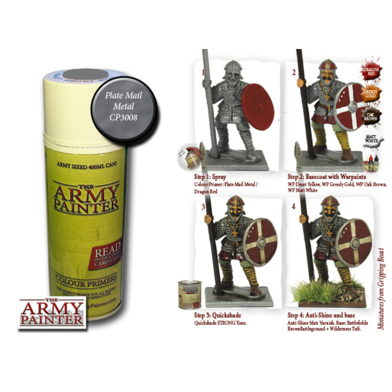 The Army Painter Color Primer Spray Paint, Gun Metal, 400ml- Acrylic Spray  