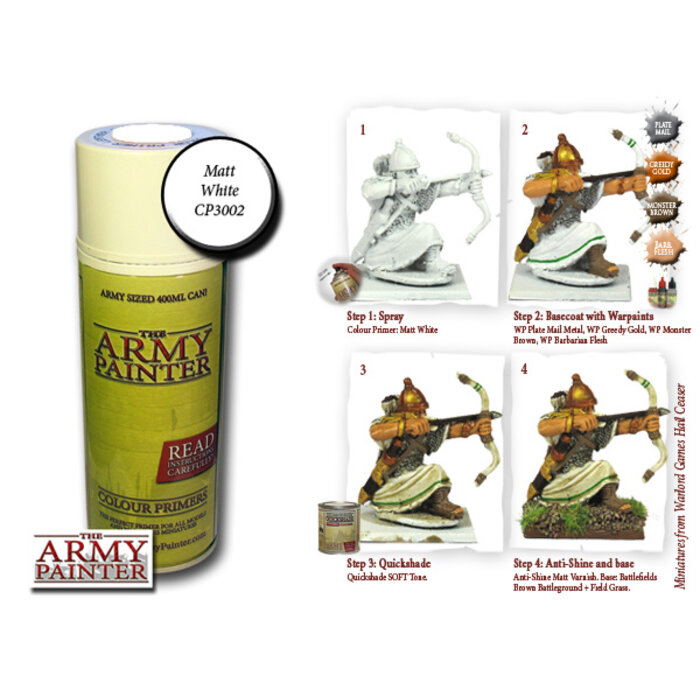 The Army Painter Colour Primer Spray (400 mL) - Matte White Undercoat