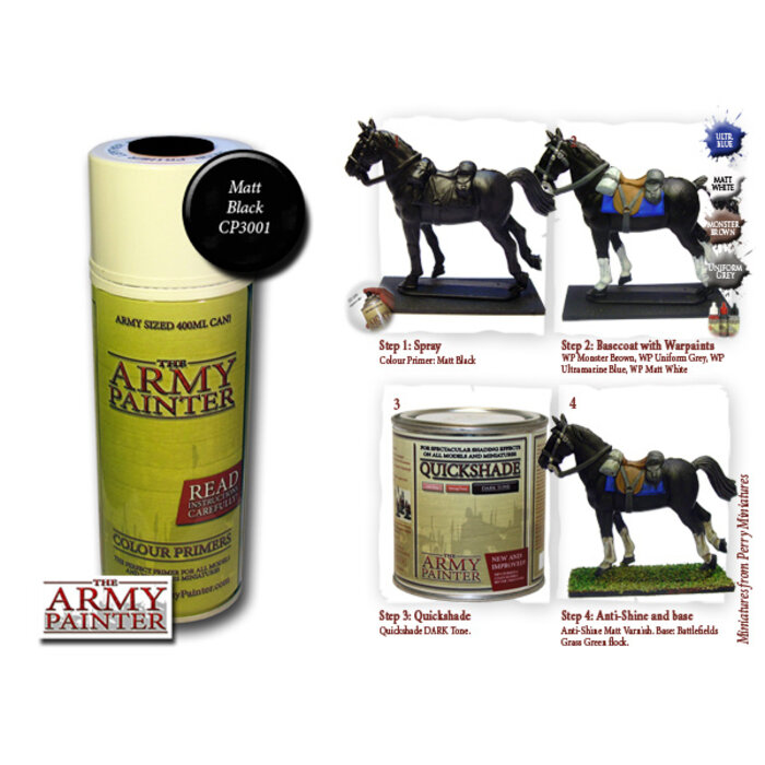 The Army Painter Colour Primer Spray (400 mL) - Matte Black Undercoat