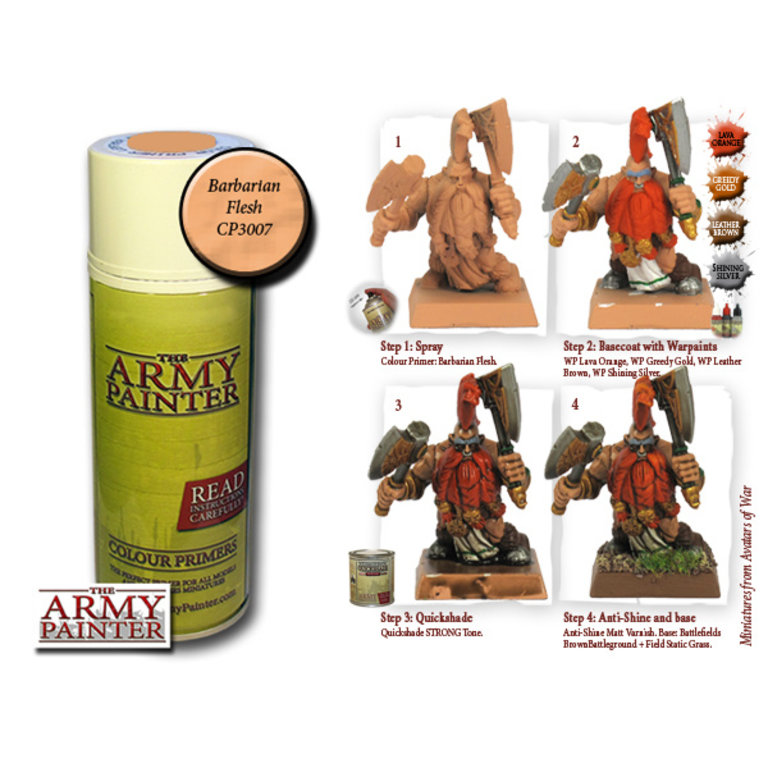 The Army Painter: Colour Primer - Barbarian Flesh - Game Nerdz