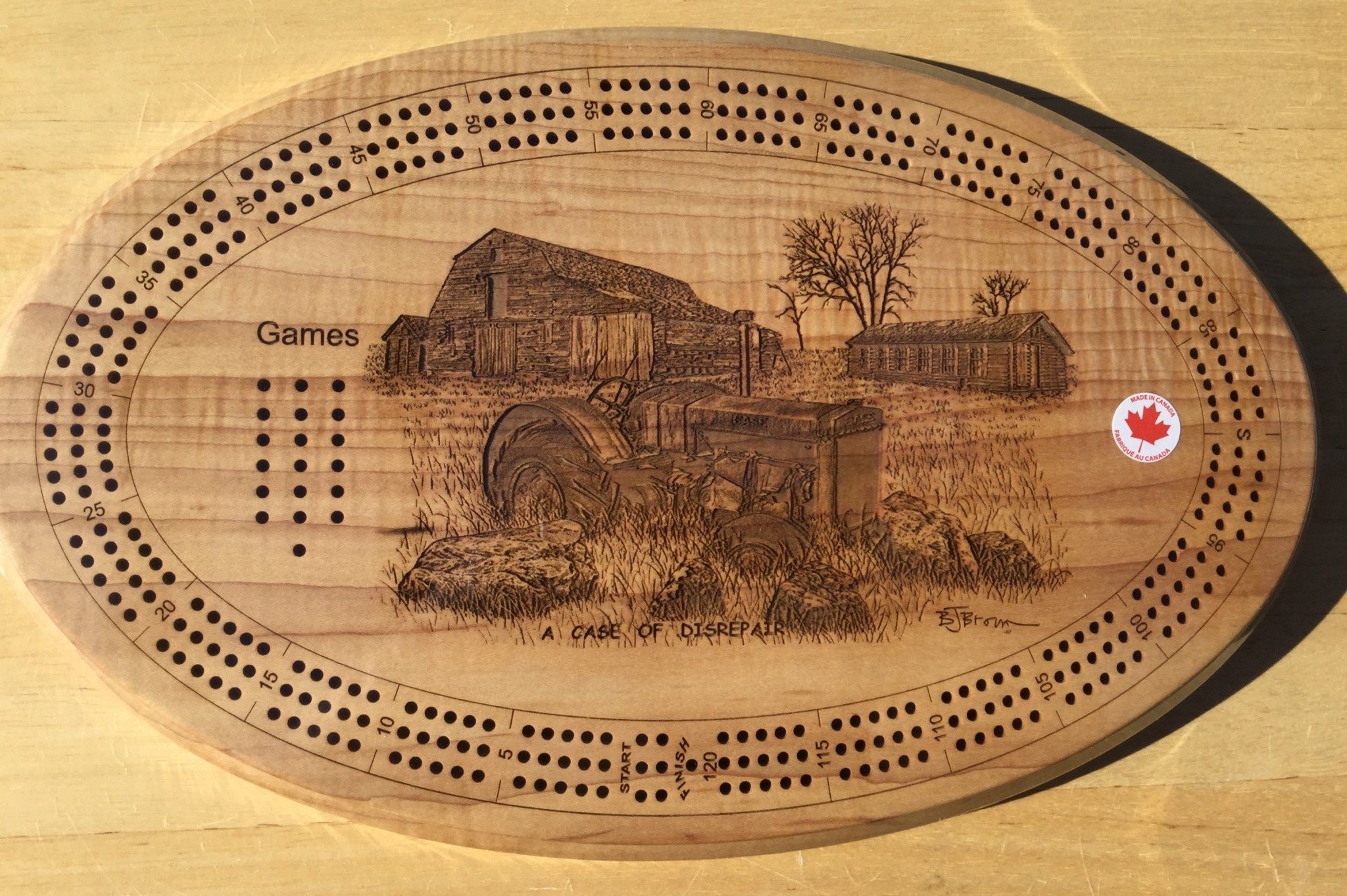 Case Of Disrepair Maple Cribbage Board Boardgames Ca