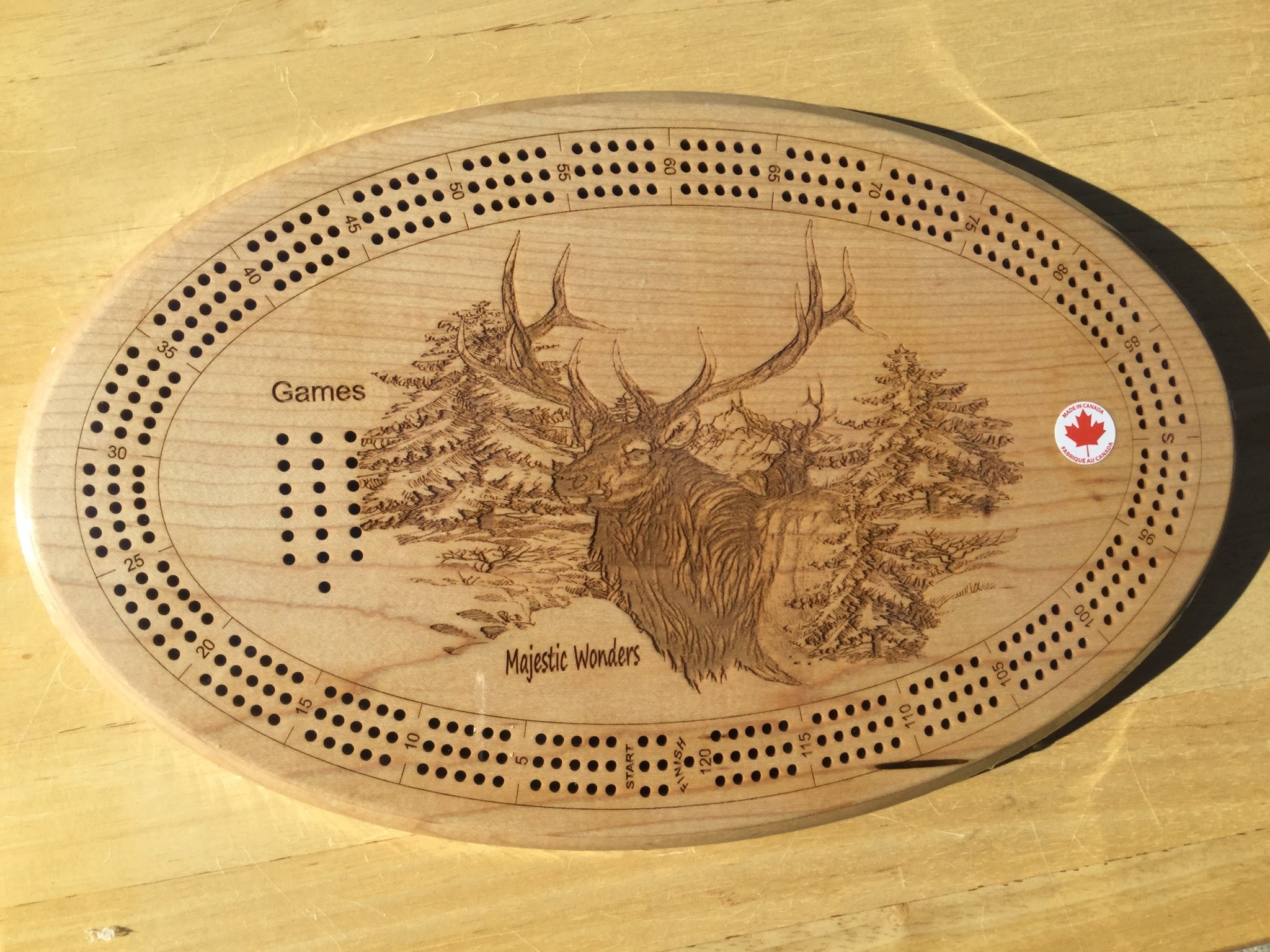 Elk Majestic Wonders Cribbage Board Boardgames.ca
