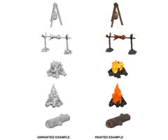 Wizkids/NECA LLC Pathfinder Deep Cuts Miniatures: Camp Fire & Sitting Log