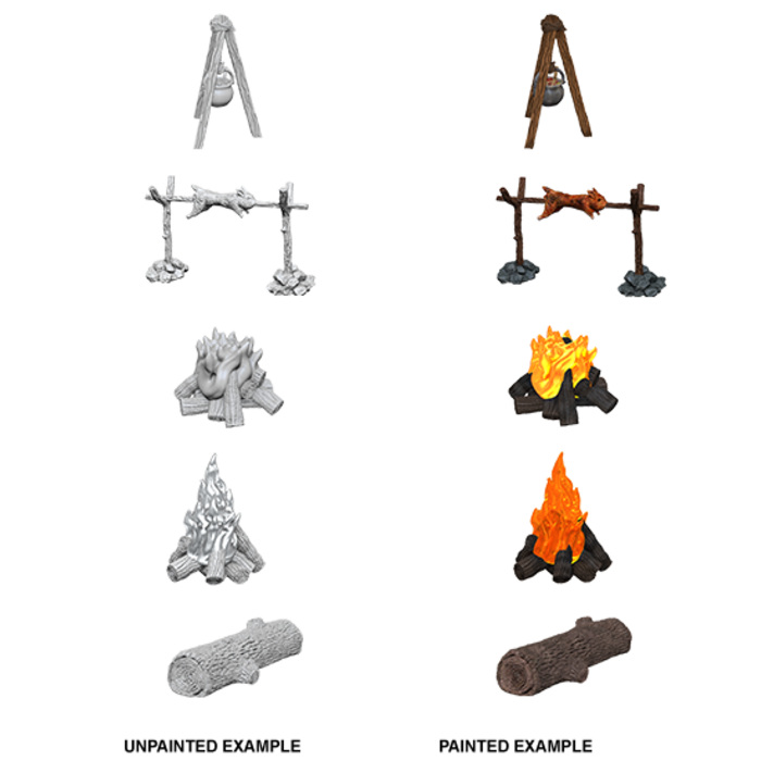 Wizkids/NECA LLC Pathfinder Deep Cuts Miniatures: Camp Fire & Sitting Log