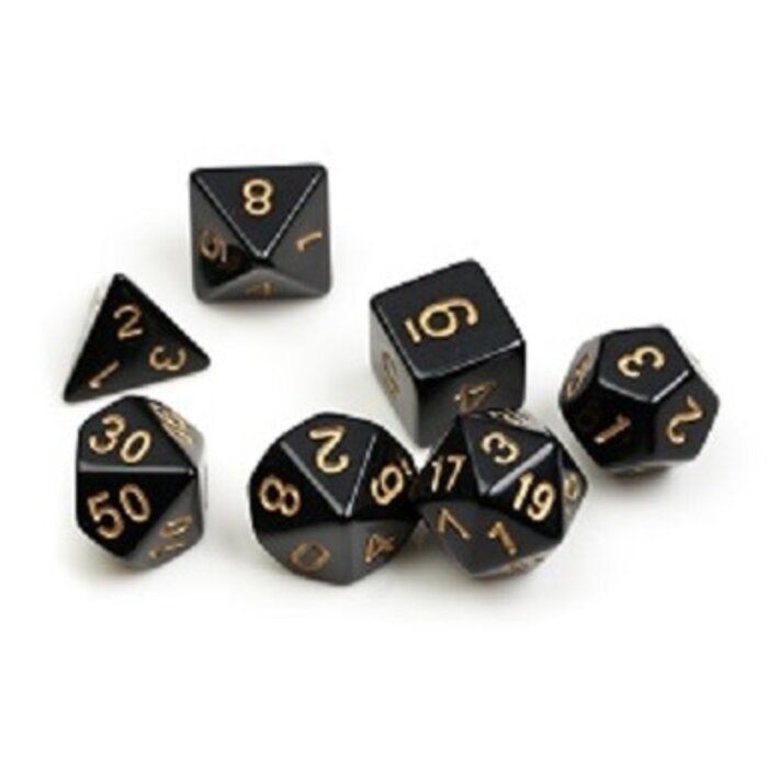 Sirius Dice Dice Set - Solid Black Gold Ink