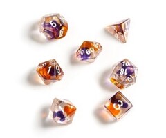 Sirius Dice 8-Piece Dice Set - Purple Orange Clear