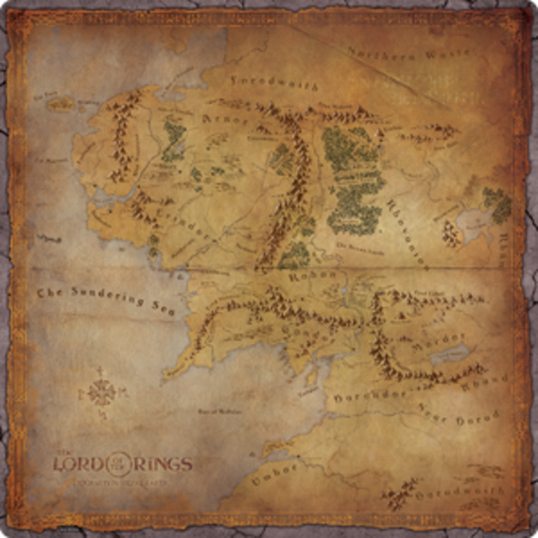 Lotr Map Of Journey Lord Of The Rings: Journeys In Middle-Earth Playmat - Boardgames.ca