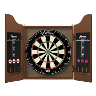 Swiftflyte Swiftflyte Dart Board Cabinet - Classic Brown w/ Board and Brass Darts Swiftflyte Swiftflyte Dart Board Cabinet - Classic Brown w/ Board and Brass Darts