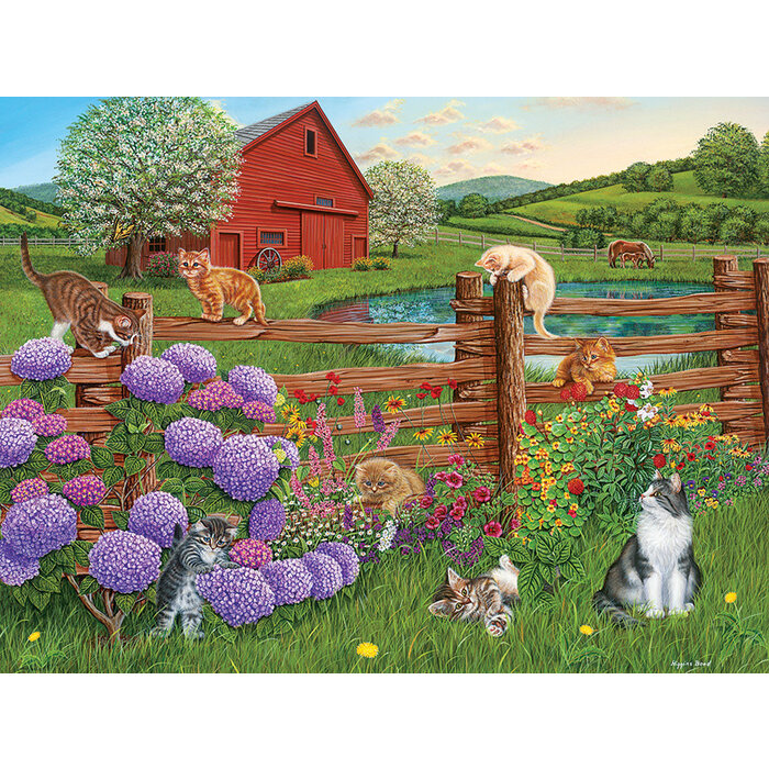 Cobble Hill Puzzles 275 pcs - Farm Cats (Easy Handling)