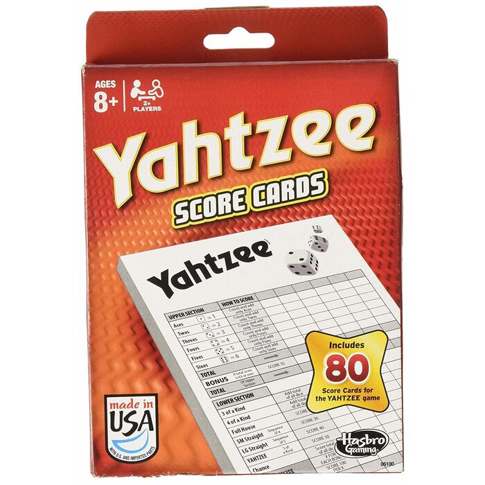 Hasbro Yahtzee Score Cards - 80 Pack