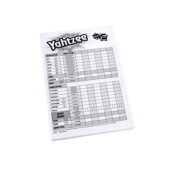 Hasbro Yahtzee Score Cards - 80 Pack