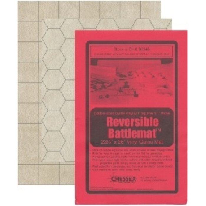 Chessex Playmat - Reversible Battlemat w/ 1" Squares/Hexes - 23" x 26"