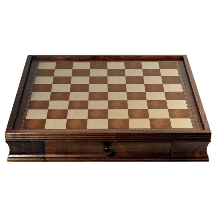 Wood Expressions Chess Set 19" - Hand Carved Camphor Grand English Style With Storage Drawers
