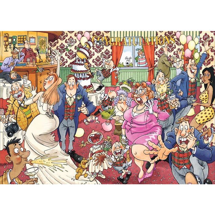Jumbo Puzzles 1000 pcs - WASGIJ: Original - Catching Wedding Fever