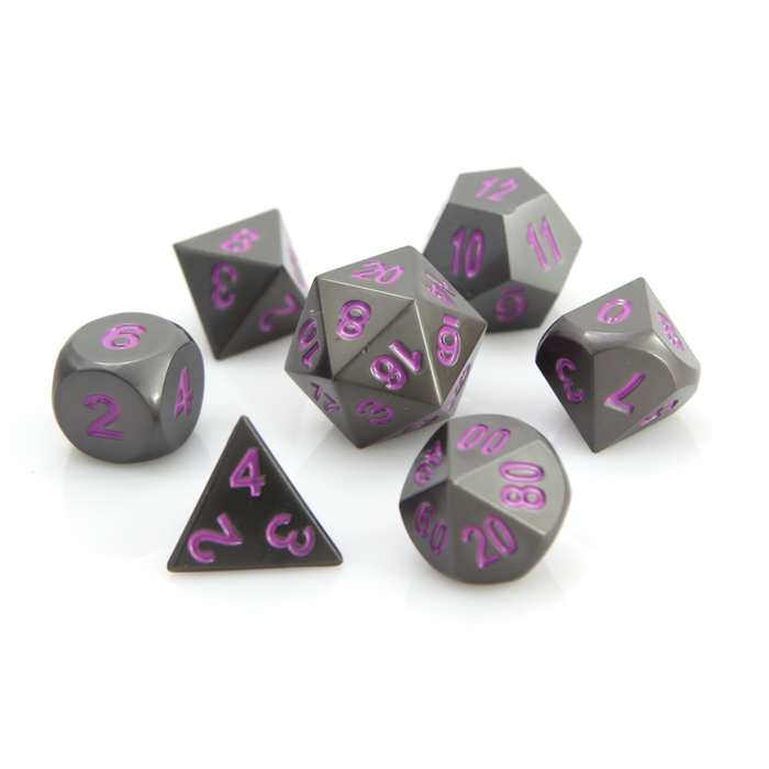 Die Hard Dice 7-Piece Metal RPG Dice Set: Gunmetal Collection