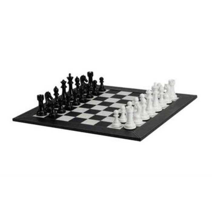 CHH Chess Set 21" - Staunton Heavy Weight Plastic With Leatherette Board (4.3" King)