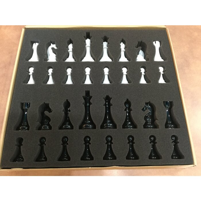 CHH Chess Set 21" - Staunton Heavy Weight Plastic With Leatherette Board (4.3" King)