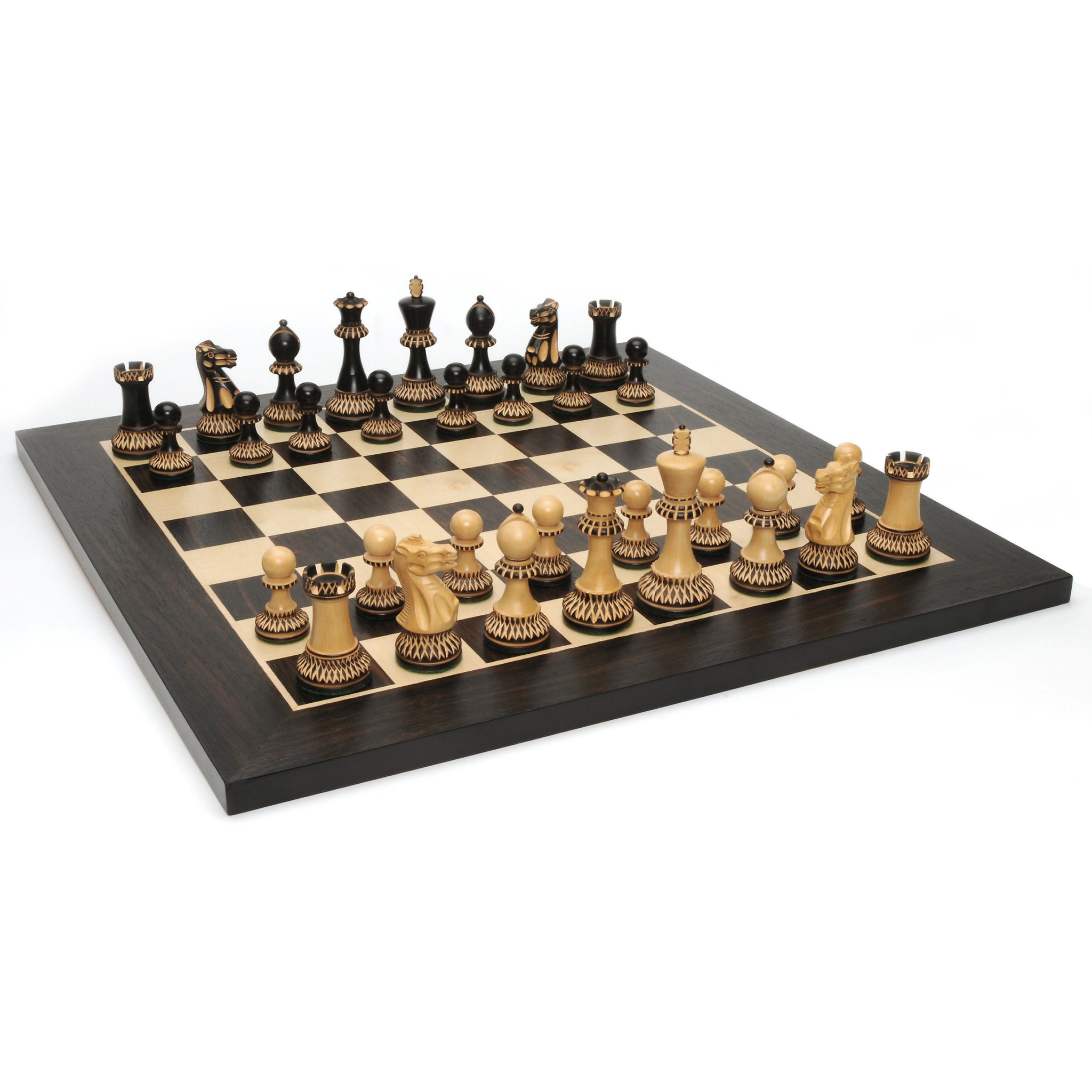 Chess Set W 19 Pyrograph Board Boardgames Ca