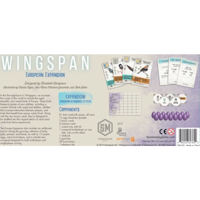 Stonemaier Games Wingspan: European Expansion