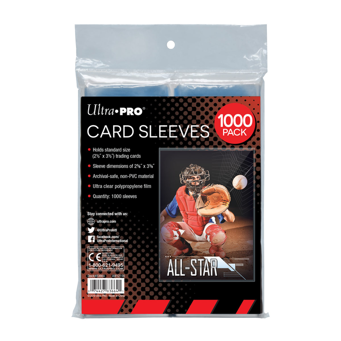 Ultra Pro Sleeves - 2 5/8" x 3 5/8" - Ultra-Pro - 1000/pk (Penny Sleeves, Standard CCG)