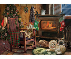 Cobble Hill Puzzles 500 pcs - Kittens by the Stove