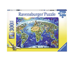 Ravensburger 300 pcs - World Landmarks Map (XXL)