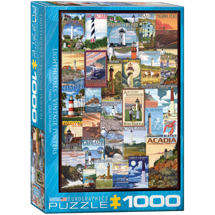Eurographics 1000 pcs - Lighthouses Vintage Posters