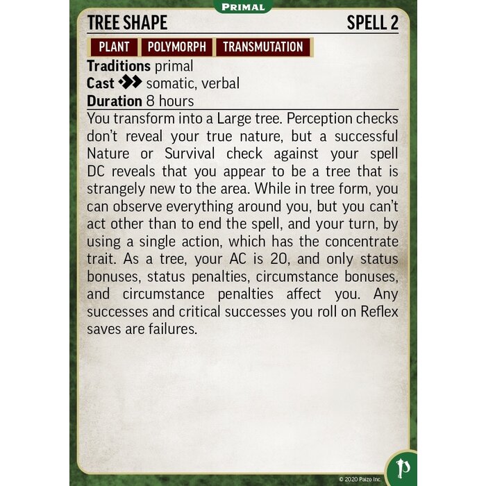 Paizo Publishing Pathfinder RPG 2E Spell Cards - Primal